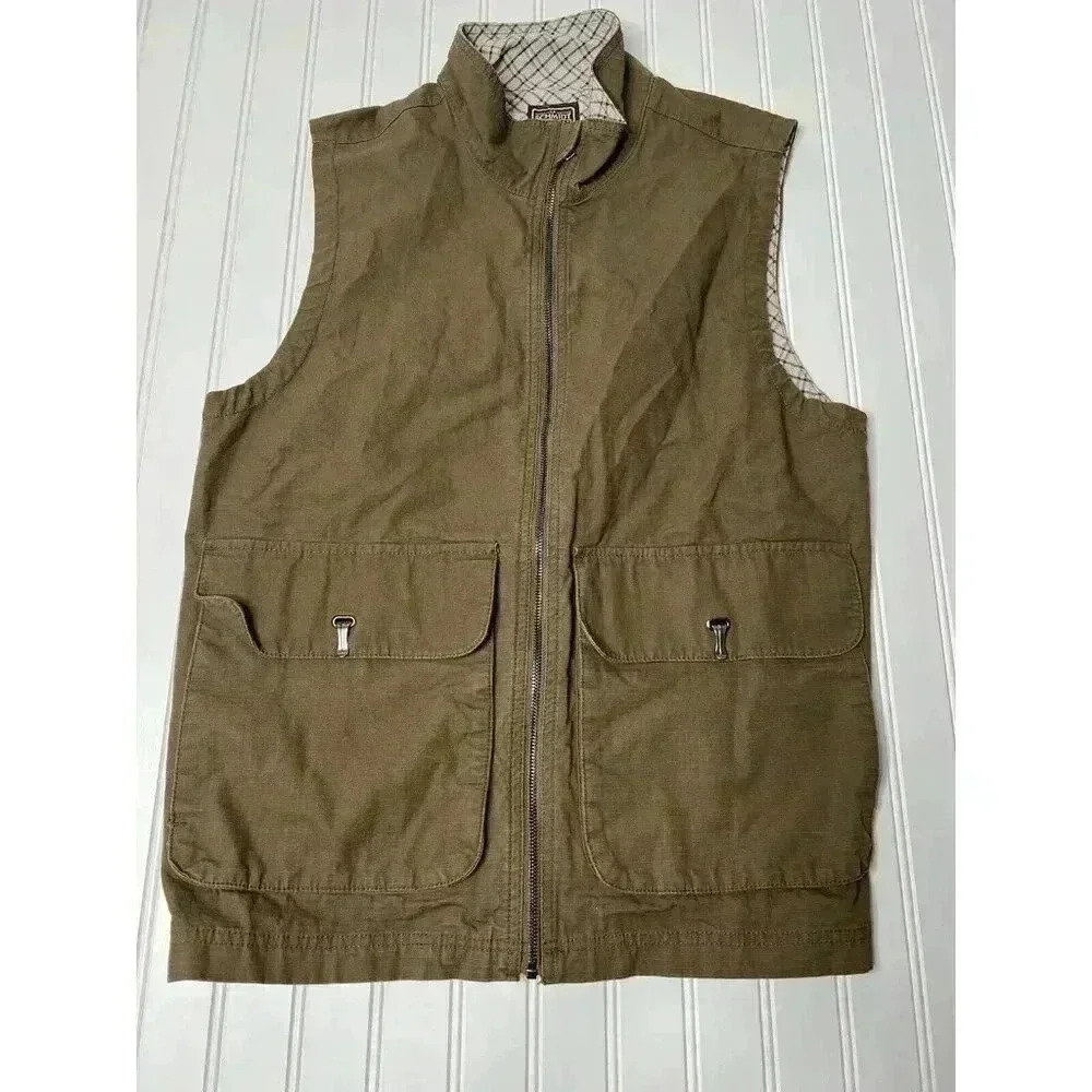 C.E. Schmidt Workwear Vest Medium Brown Canvas Sleeveless Chore Utility Men 932